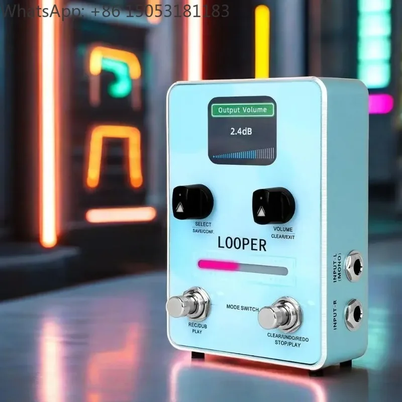 XS-02 Loop Pedal Pro Looper Station 160min Storage Dual Footswitch Real-time LED USB-C Audio Hub tage & Studio Dominator view 4