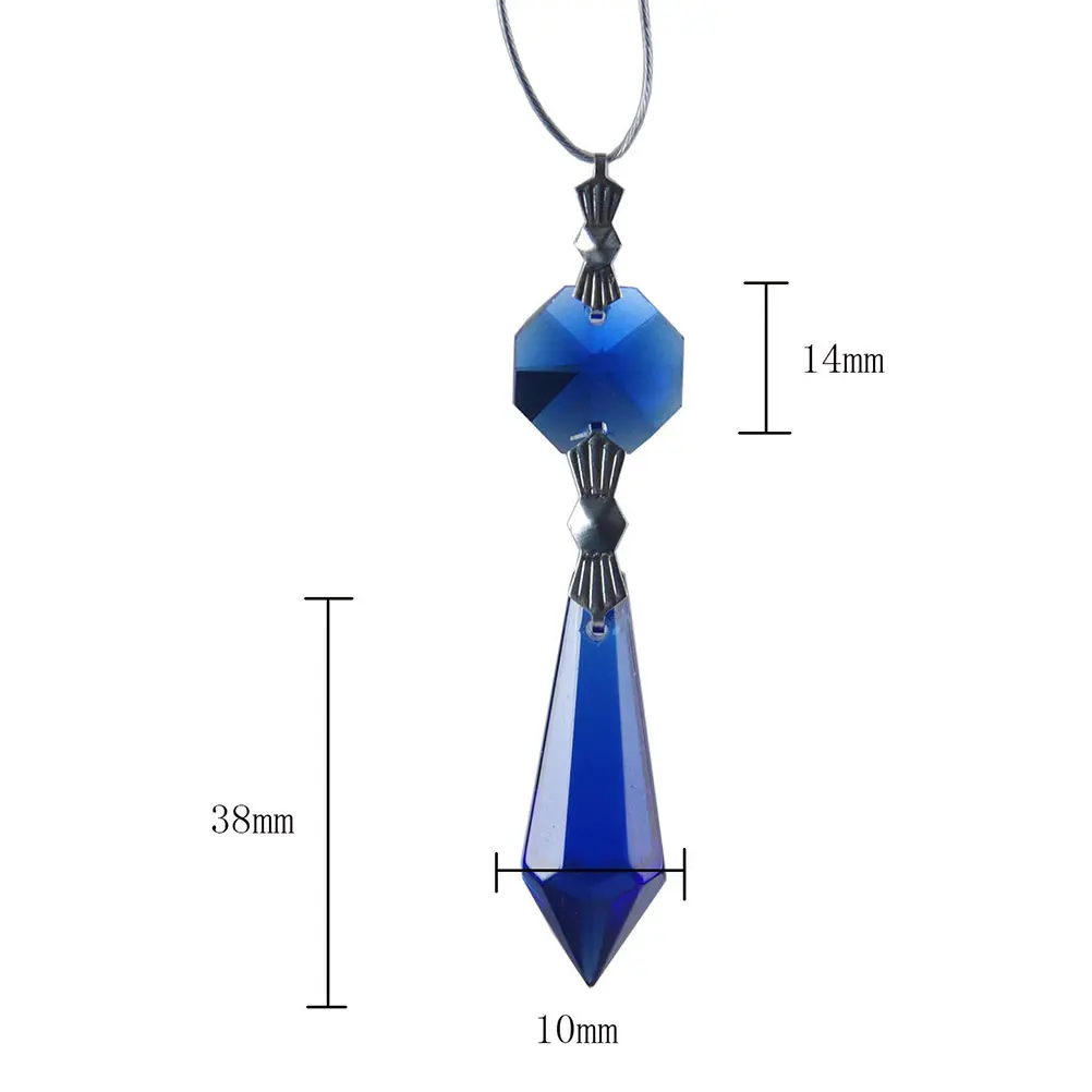

12 Pcs Crystal Bead Curtain Crystals Beads Decoration Window Charms Blue Hanging Decorations