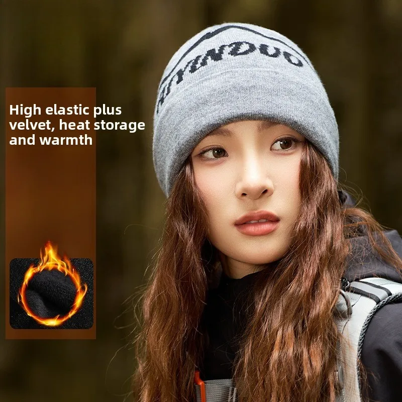 Quality Outdoor Mountaineering Comfortable Hiking Warm Cap Double Layer Thickened Cold Protection Ear Protection Knitted Cap