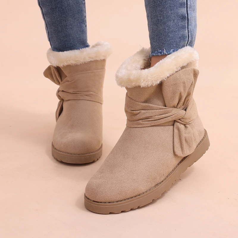 

Litfun Natural Wool Snow Boots Women Mini Winter Short Furry Cotton Boot New Fur Ankle Soft Boot Lined Ankle Warm Cozy Flat Shoe