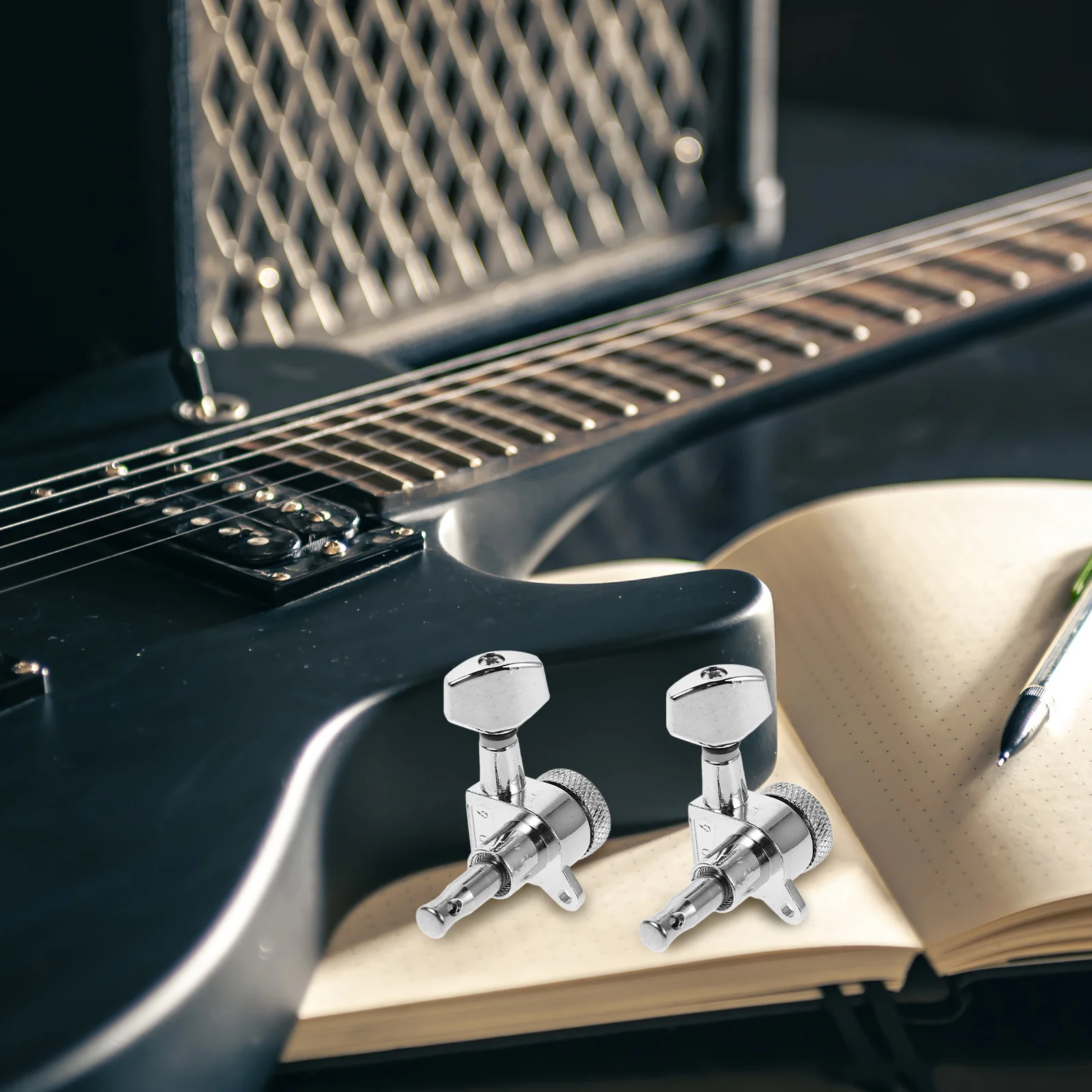 

6 Pcs Electric Guitar Peg Lock Head Tuning Keys Acoustic Tuners String Silver Folk Pegs Machine