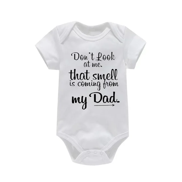 Don't Look At Me. That Smell Is Coming From My Dad Print Baby Rompers Short Sleeve Newborn Clothing Infant Rompers Toddler Cloth 4 Don't Look At Me. That Smell Is Coming From My Dad Print Baby Rompers Short Sleeve Newborn Clothing Infant Rompers Toddler Cloth 4
