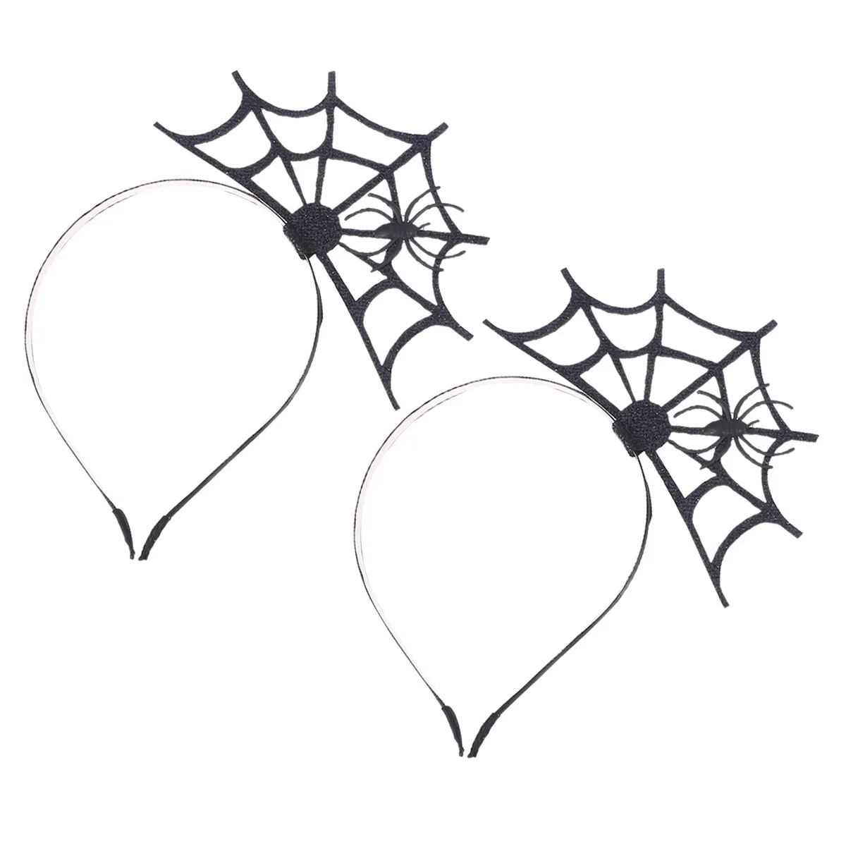 2Pcs Web Hairband Funny Fancy Hair Hoop for Party Wear Stand Out Selfie Prop Comfortable Cloth Headband Halloween Cosplay Gift