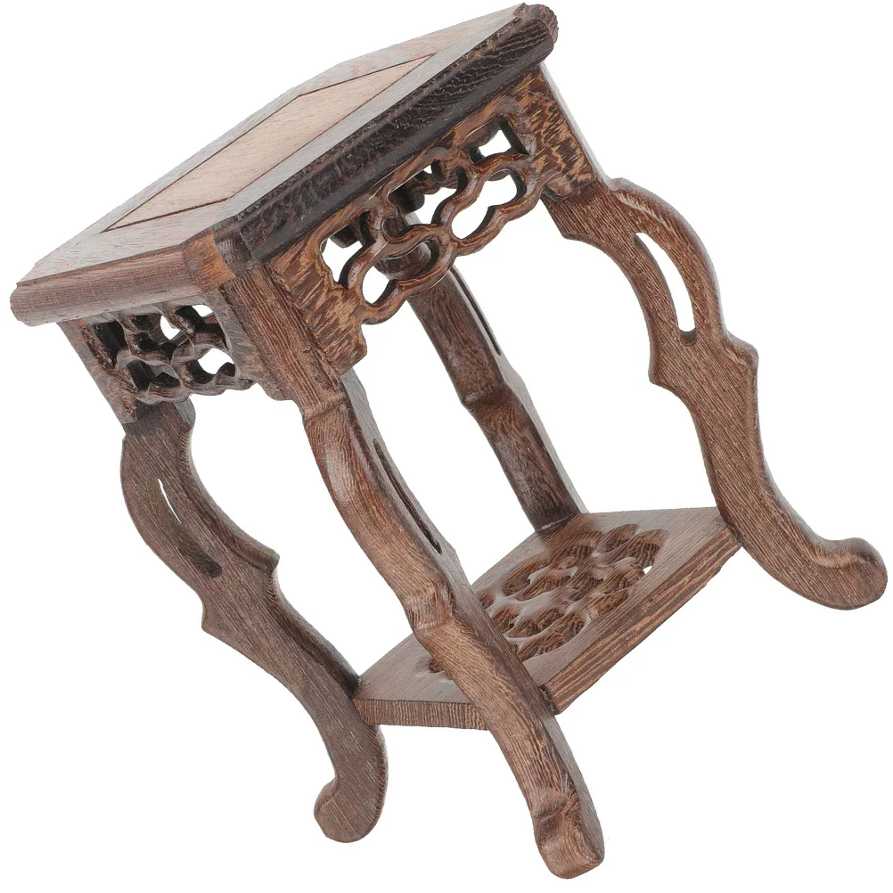 Wooden Display Pedestal Chicken Wing Wood Jade Carving Home Decor Flower Pot Base Planter Holder Stone Exhibit Platform Vase