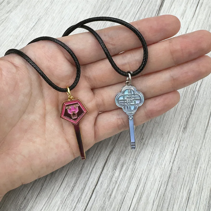 Movie KPop Saja Boys Cosplay Necklace Metal Light Stick Leather Strap Clavicle Chain Couple Choker Jewelry Accessories