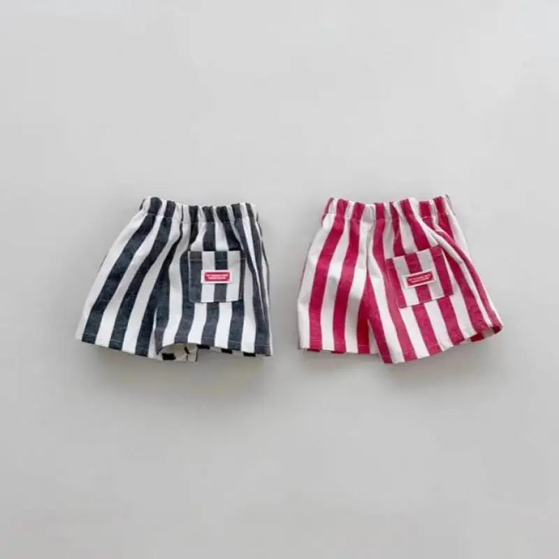 

2025 Summer New Children Striped Shorts Versatile Cotton Boys Girls Thin Loose Shorts Kids Casual Pants Baby Clothes