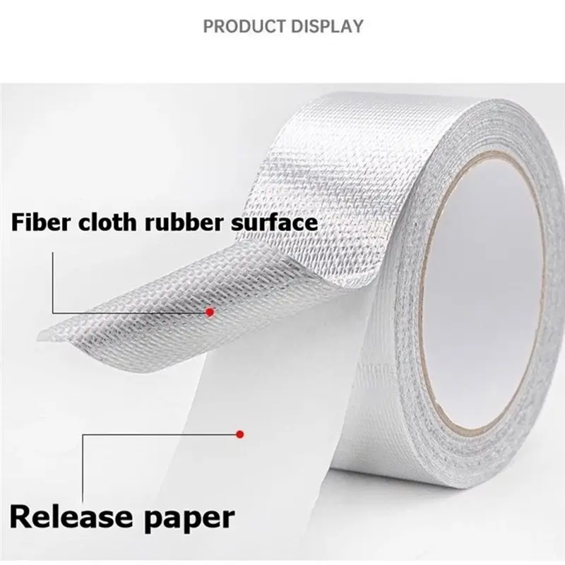 N96R Aluminum Foil Fiberglass For HVAC, Auto, High Temp Protection Heat Shield Tape- Adhesive 3.94 In(W) X 32.81 Ft(L) Protector