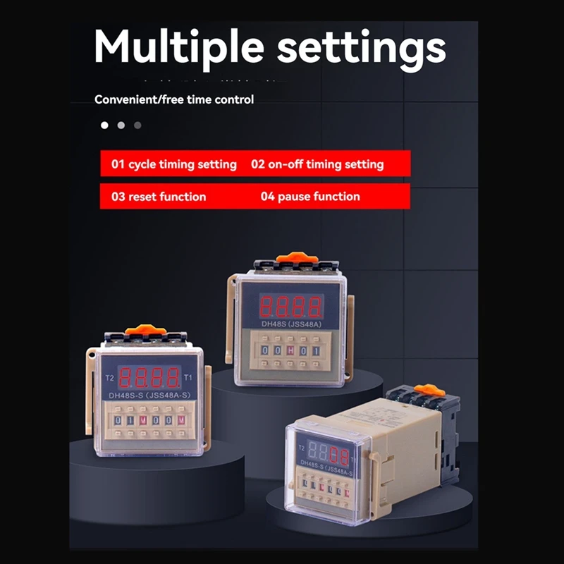 DH48S-S 12V Time Relay Repeat Cycle With Socket DH48S Series Delay Time With Base