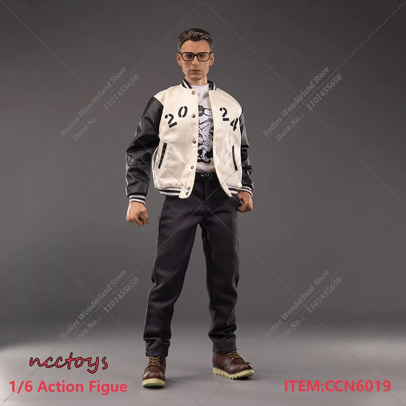 CCN6019 1/6 American Retro Baseball Uniform Jersey Jacket With Pockets Printed Sportswear For 12in Male Female Action Figure