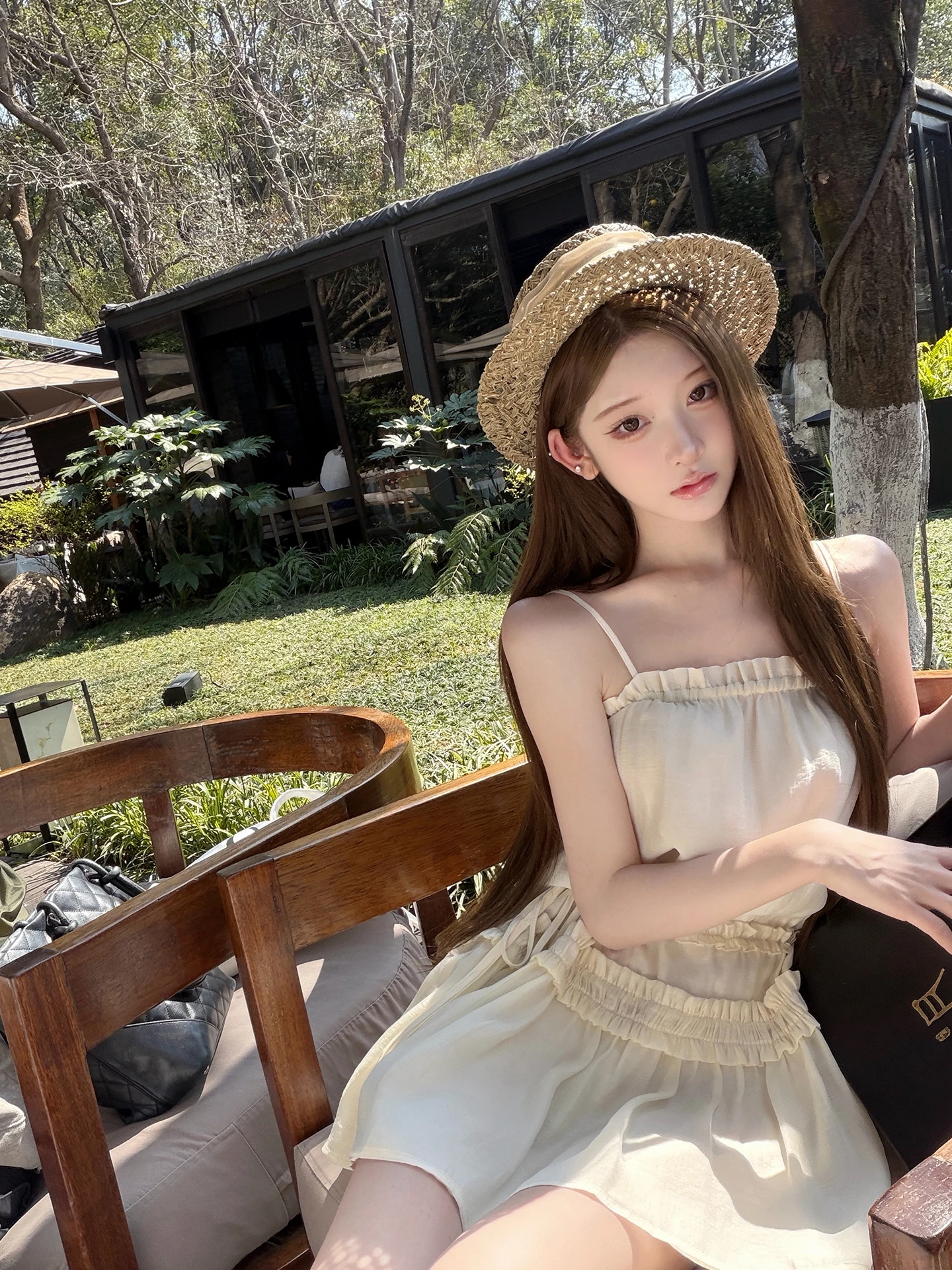 

Нежное и стильное летнее короткое платье без бретелек с декоративной веревкой и текстурой под дерево от Sister Titi, повседневный стиль для женщин