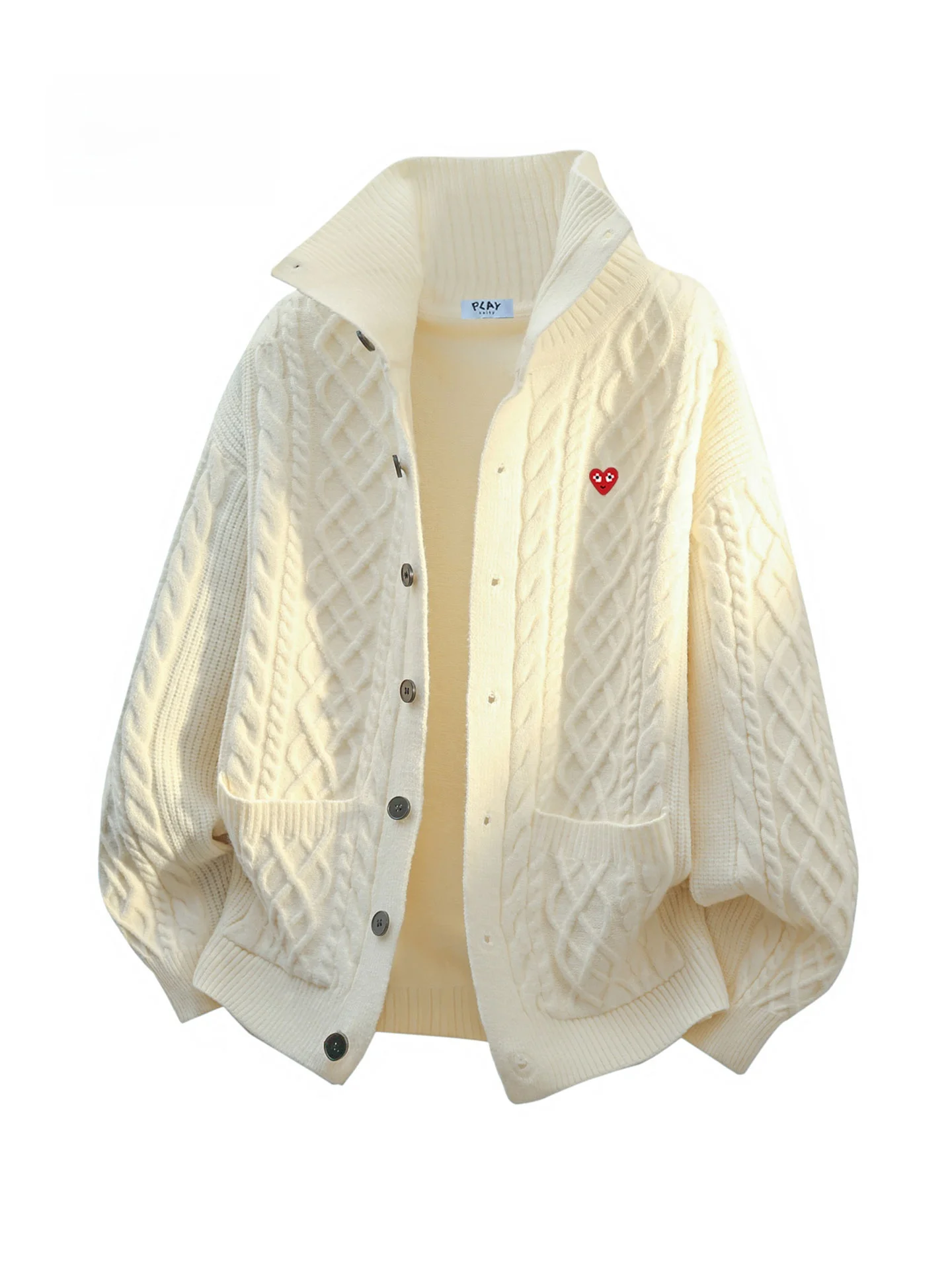 

Модный вязаный кардиган унисекс: осенне-зимняя новинка, повседневная универсальная верхняя одежда с узором косы, комфортный свитер с длинными рукавами