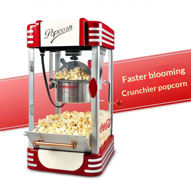 Mini Popcorn Machine Small Electric Corn Popper Home Commercial Kettle Type Oil Sugar Adding Support Butter Maker