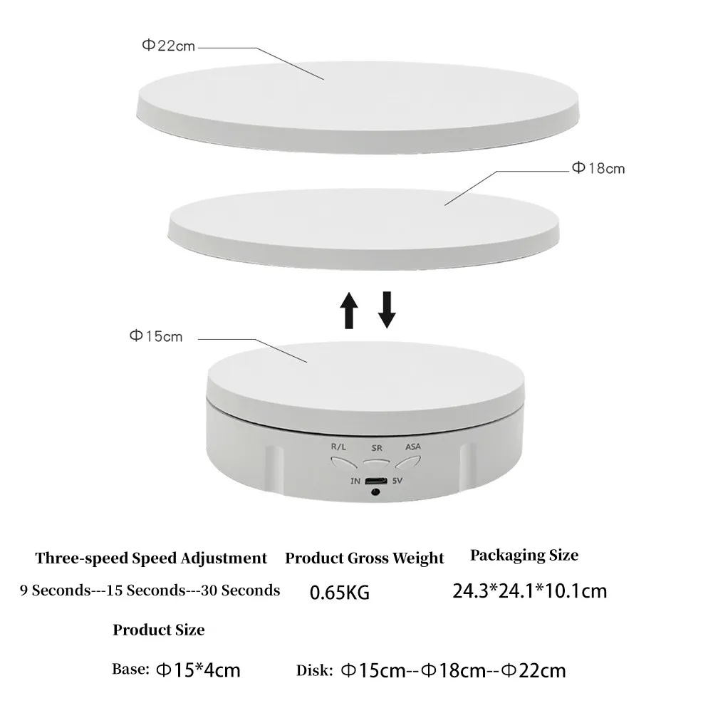 Imagem -05 - Plataforma Giratória Elétrica com Controle Remoto em Base Combinada Joias 360 ° Cabine Giratória dos Cosméticos da Plataforma Giratória do Suporte de Exposição