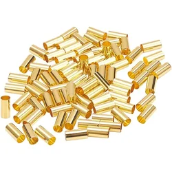 150pcs 0.4In Column Brass Tube Beads Ring Macrame Bead Spacer Beads with 4.5mm Hole for DIY Sewing Craft and Macrame Wall