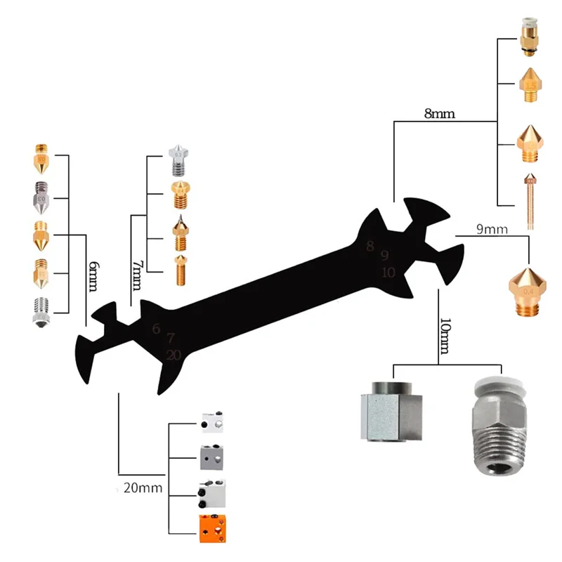 

A26F-MK8 3D Printer Nozzles,For Ender3 Nozzle Cleaning Kits 3D Printer Nozzle Maintenance Kit 3D Printer Tools