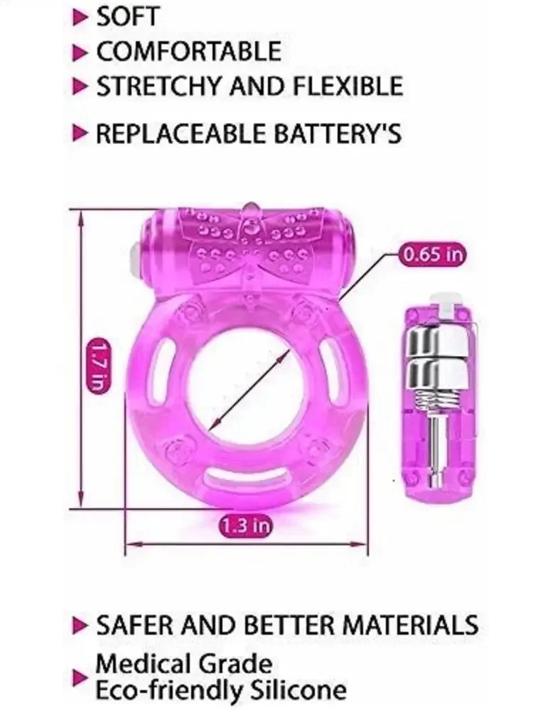 Butterfly Cock Ring Vibrator Silicon Vibrating Rings Penis Male Penis Extender Man Sex Shop dla par Zabawki erotyczne dla dorosłych dla mężczyzn