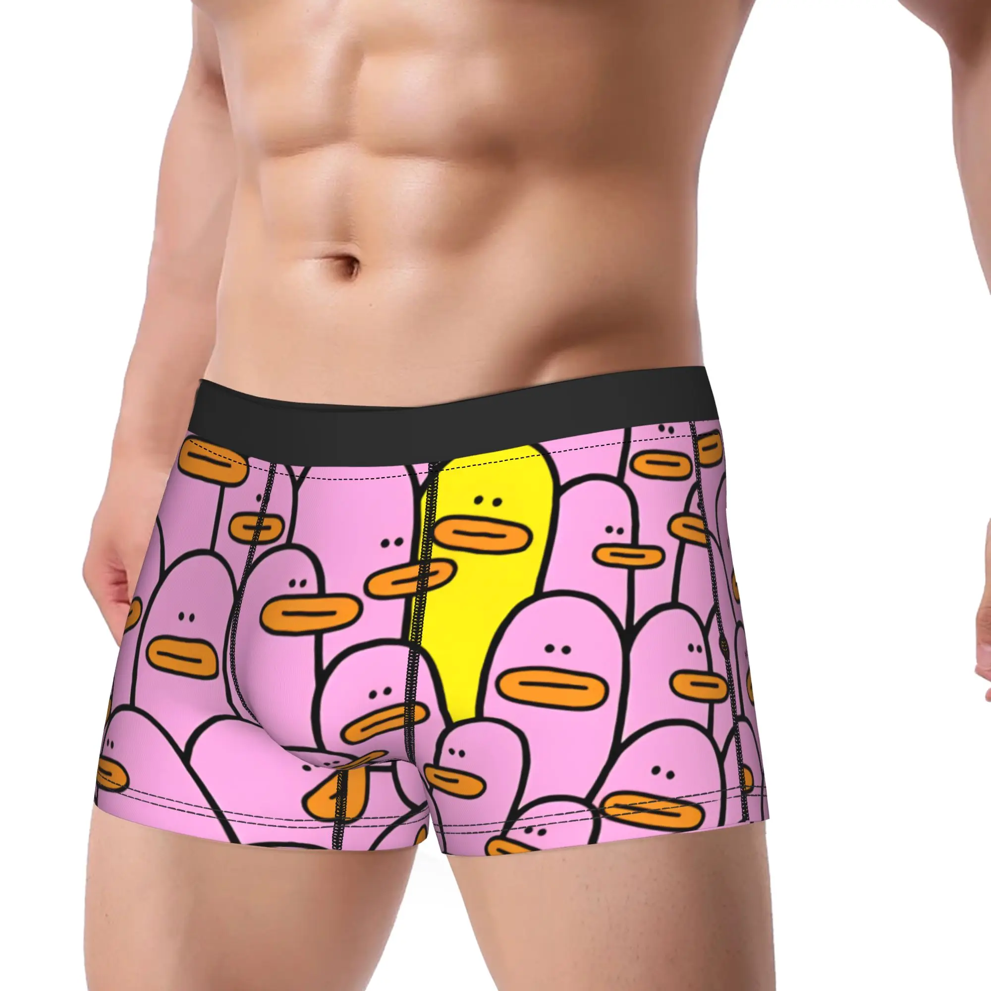Cute Yellow Duck Shorts Briefs  Underwear Quality Man Classic Trunk Printing Oversize Panties