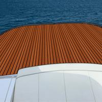 240*60cm EVA Anti-slip Pad Brown Black Striped Boat Flooring EVA Foam Decking Sheet Faux Teak Marine Mat for Motorboat RV Yacht