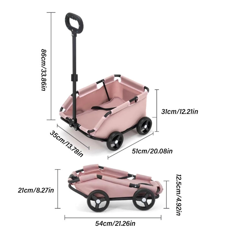 Cats-in-bag Carriers for Puppies Carry Cart Outdoor Travel Shoulder Carriers Sightseeing Bag Trolley Wheel