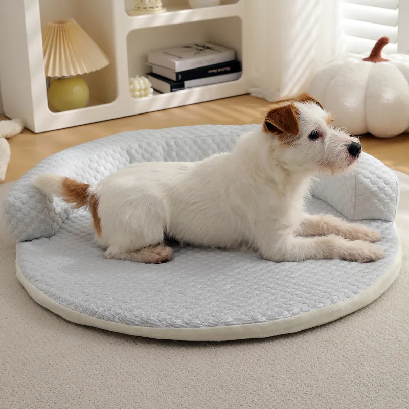 New Summer Pet Cooling Mat Dog Bed, Summer Ice Bean Breathable Cool Pet Cushion, Round Cat Bed Mat Dog Bed