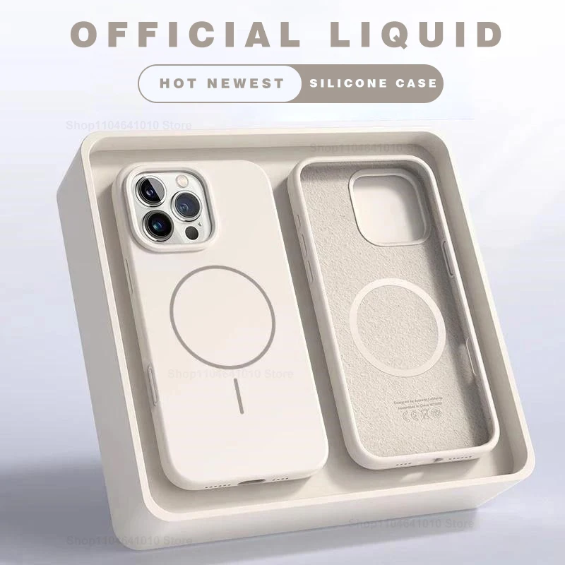 Magnetische Handyhülle für iPhone 15 14 16 Plus 11 12 13 17 Pro Max Air Stoßfeste Silikonhülle für MagSafe Wireless-Ladehüllen