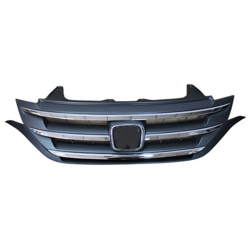 For OLD Honda CRV CAR Grille Trim Accessories 2012-2015 Year ABS Front Bumper Splitter Refit Silver Grills Body Kit