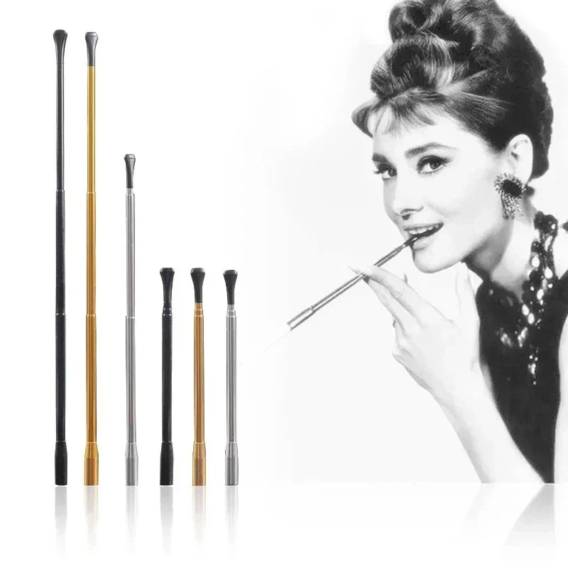 

MOONSHADE мундштук из алюминиевого сплава, телескопическая тонкая трубка, мундштук для сигаретного фильтра, мужские и женские вечерние аксессуары для курения