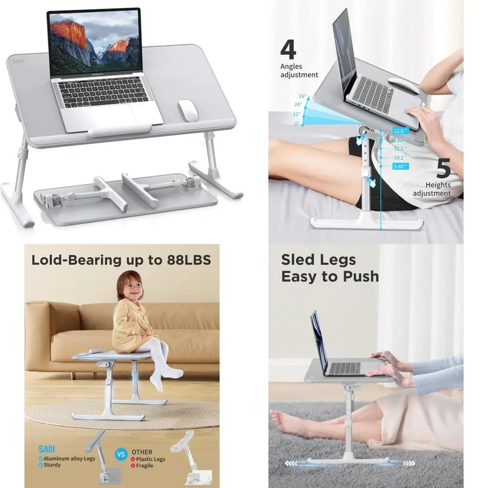 

Регулируемая подставка для ноутбука со съемной пробкой, портативный складной стол на ножках для кровати, эргономичный стол на коленях для заметок и набора текста