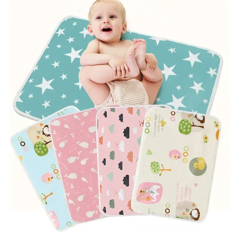 Baby Cloths Diapers Waterproof Sheet Washable Nappy Changing Mat Reusable Changing Pad Cover Baby Waterproof Baby Changer