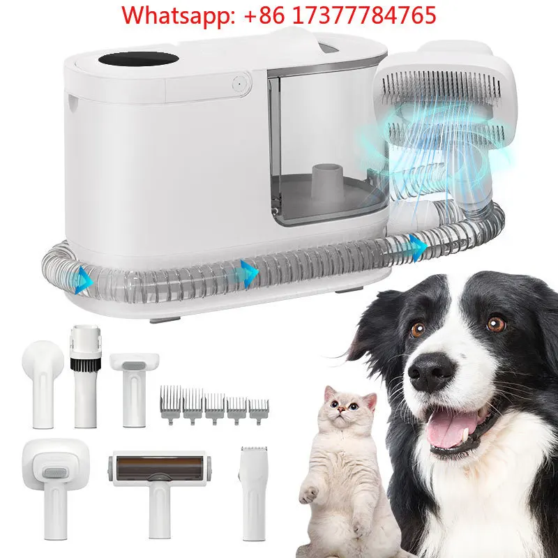 Pet Hair Grooming Brush Kit Low Noise Dog Cat Hair Removal Electric Clipper Slicker Deshedding Pet Grooming Vacuum Cleaner