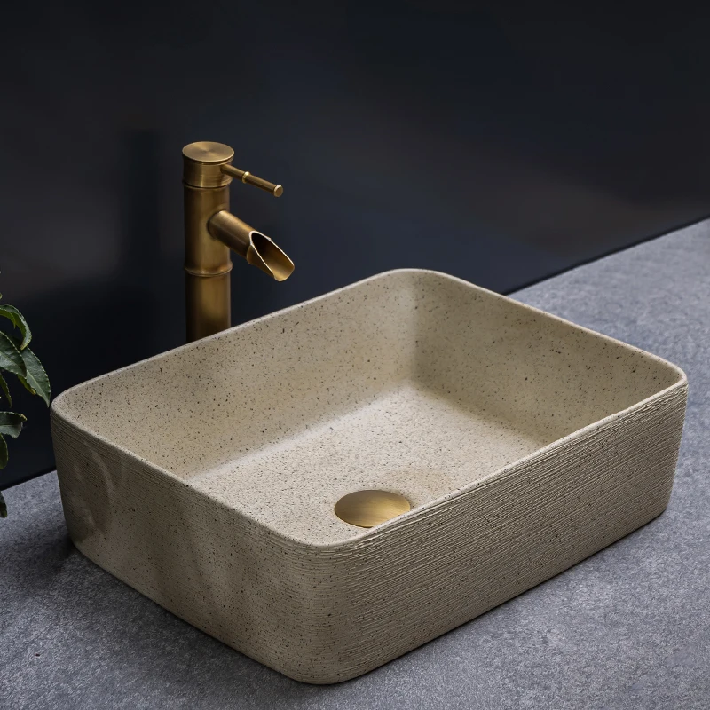 

Counter Basin Retro Ceramic Washbasin Household Bathroom Washbasin Balcony Washbasin Sink
