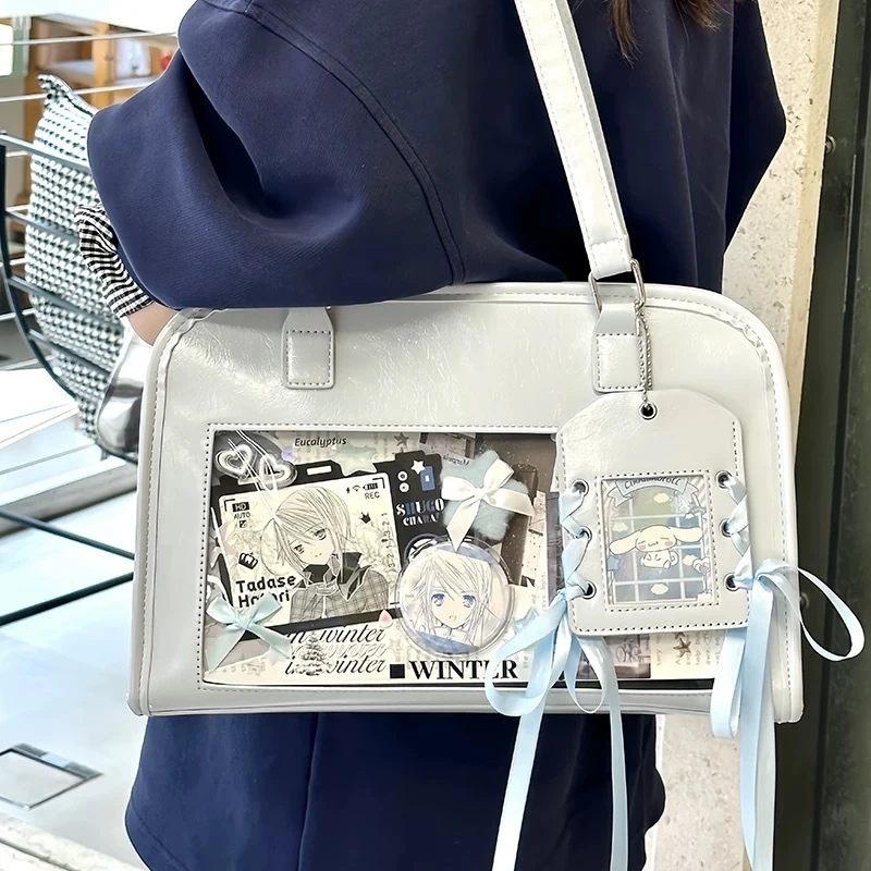 

Back To School Original Japanese Versatile Crossbody Transparent Anime One Shoulder Crossbody Bar Itabag Large Capacity Bag New