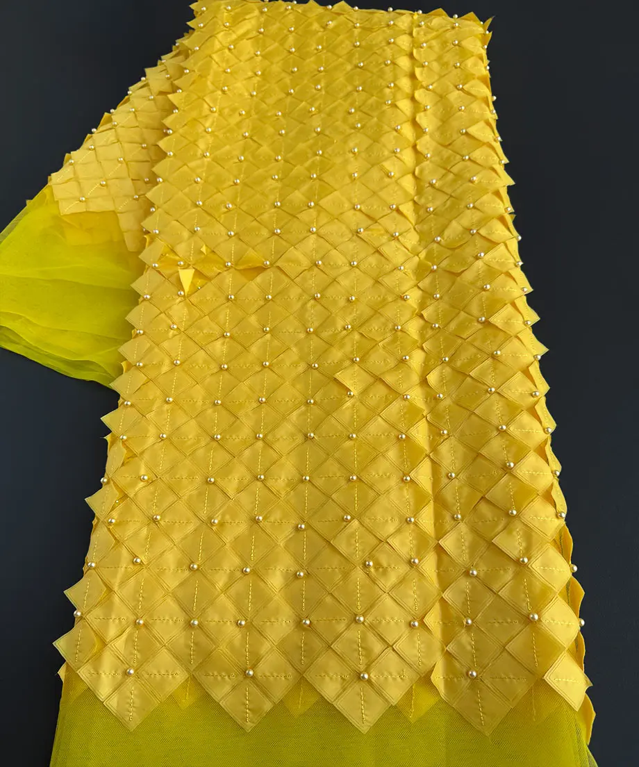 

Big Sale 3D French Lace High Grade Embroidery Tulle Lace African Mesh Fabric Sewing Garment Evening Celebrants Cloth