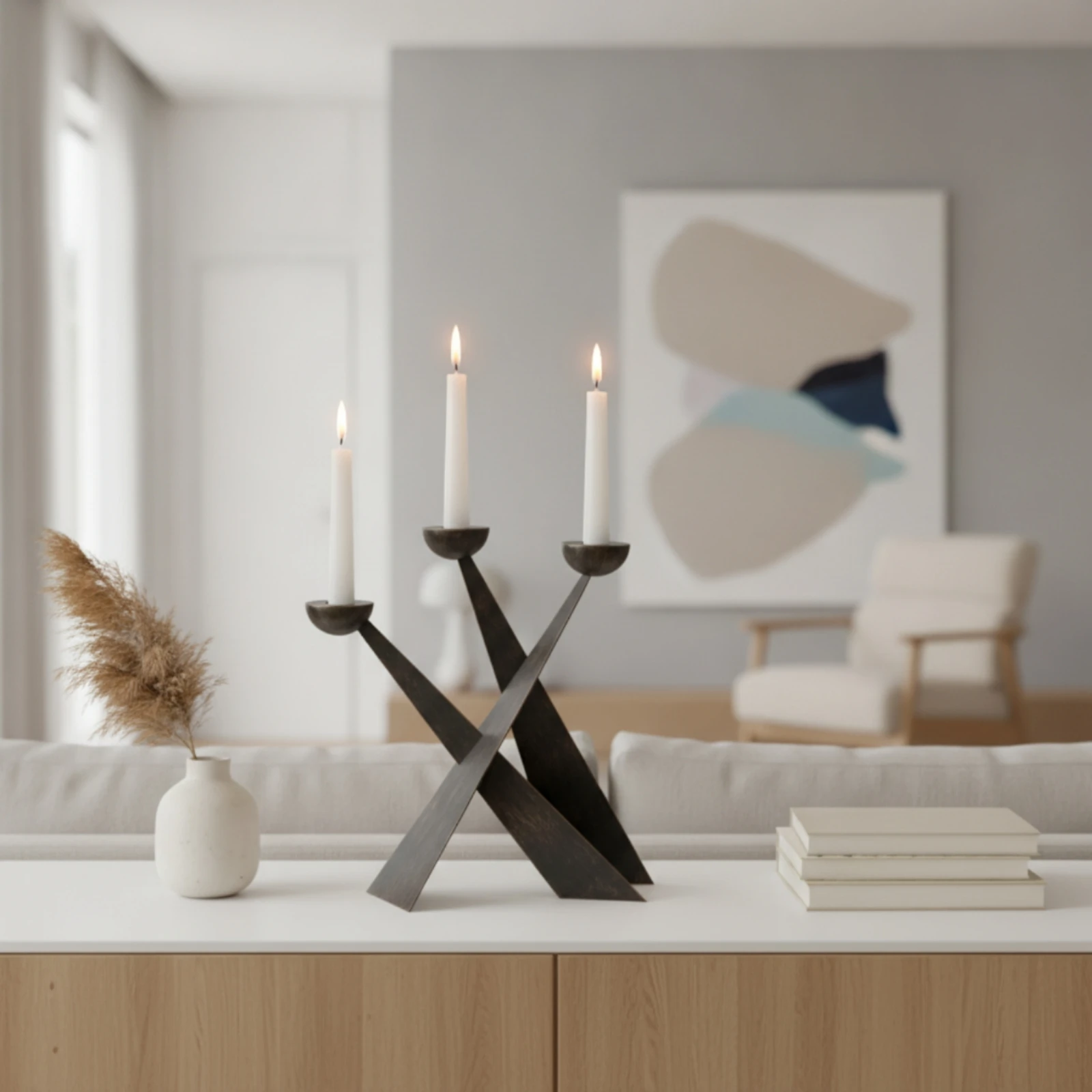 Cross Candlestick Holder Minimalist Candleholder with Cross Candlestick Holder with Crown of Thorns Modern for Dining Table