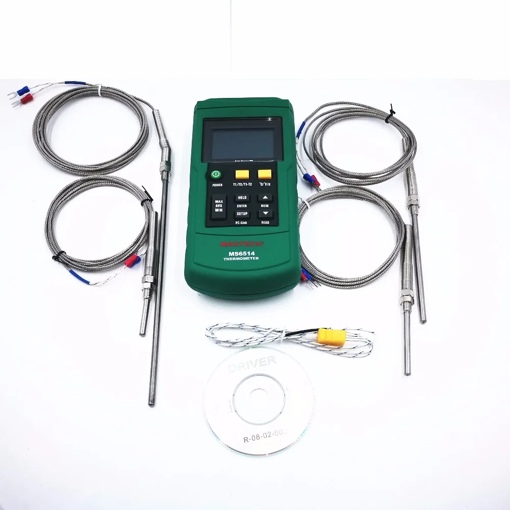 Imagem -05 - Mastech Ms6514 Duplo Canal Digital Termômetro Mais 30 mm 50 mm 100 mm 200 mm K-tipo Termopar Sensor de Temperatura Sonda Metro