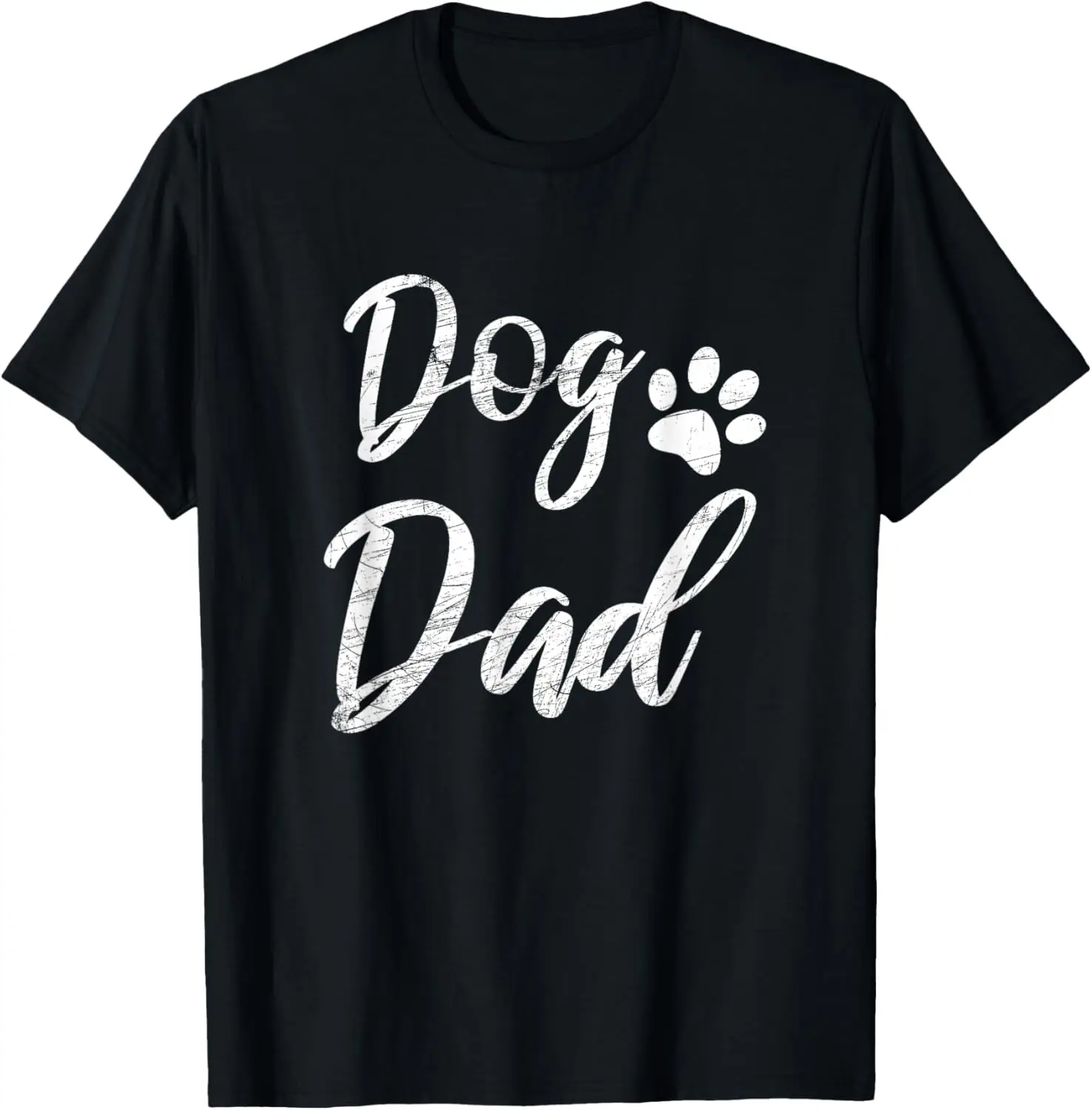 

Dog Dad Vintage Distressed Design - Funny Dog Paw - Classic T-Shirt