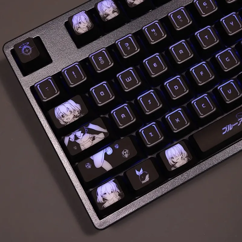 1 Set Blue Archive Arona Backlit Keycaps For Logitech G610 G512 G Pro X Razer BlackWidow Huntsman Corsair K70 K95 K100 Key Caps