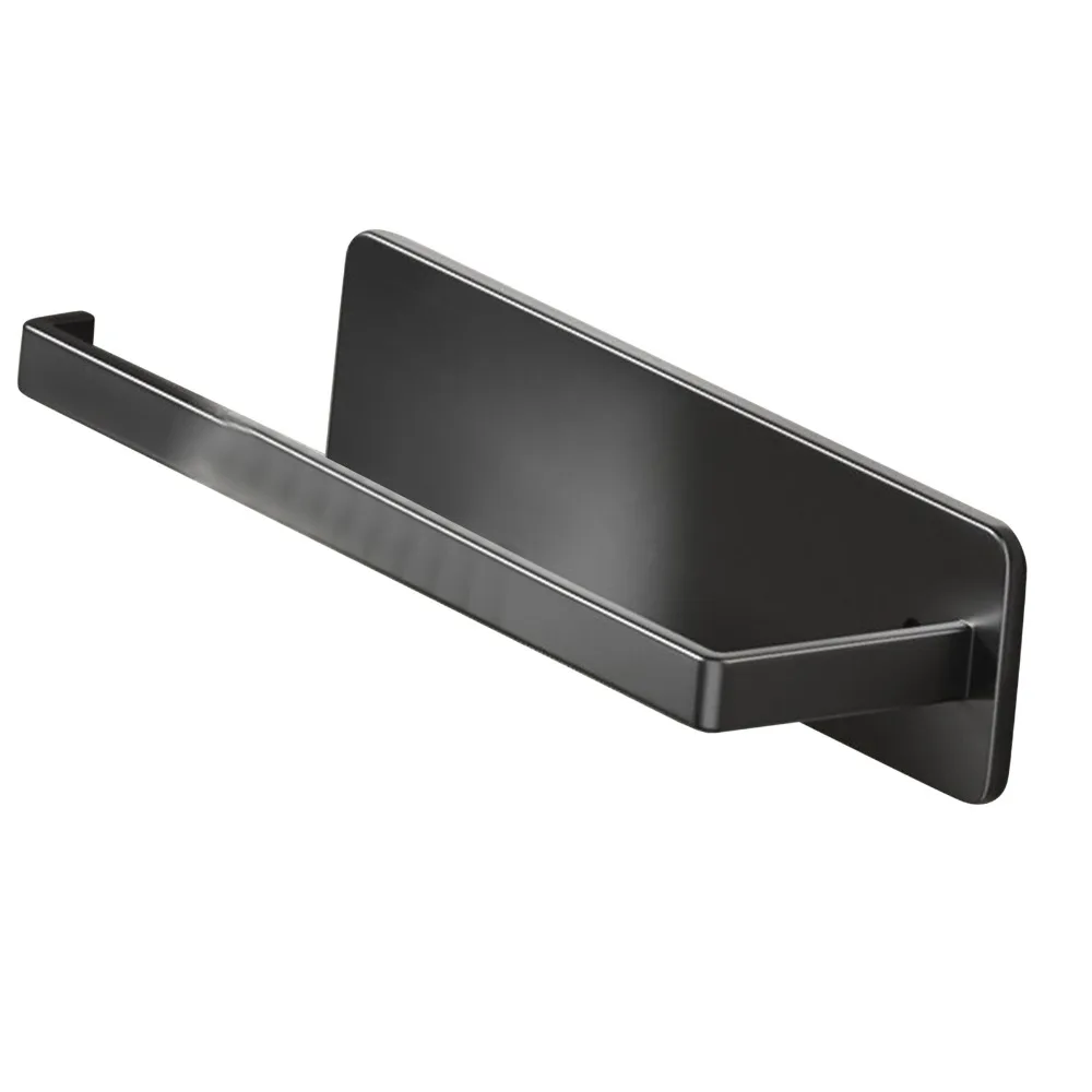 

Iron Paper Towel Holder Gray Multifunctional Kitchen Towel Rack Wall Mounted No Installation Required Tissue Roll Holder