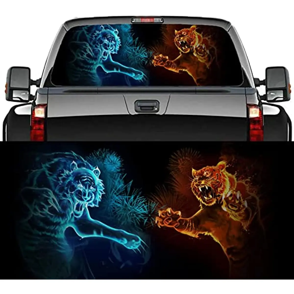 

CUSENA Rear Window Truck Decal Sticker Tiger Car Window Graphic Decal Flower Perforated Vinyl Window Back Decal for Truck SUV Va