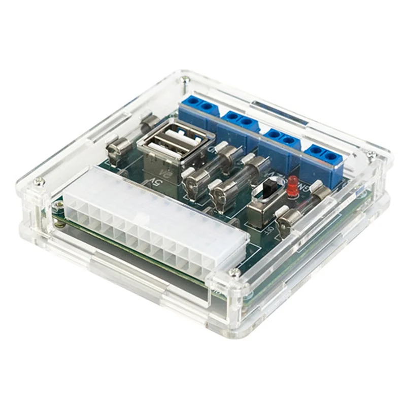 AU61-HU-M28W Modulo adattatore di alimentazione per computer scheda di alimentazione ATX 24Pin 5A Interfaccia USB per PC desktop con custodia
