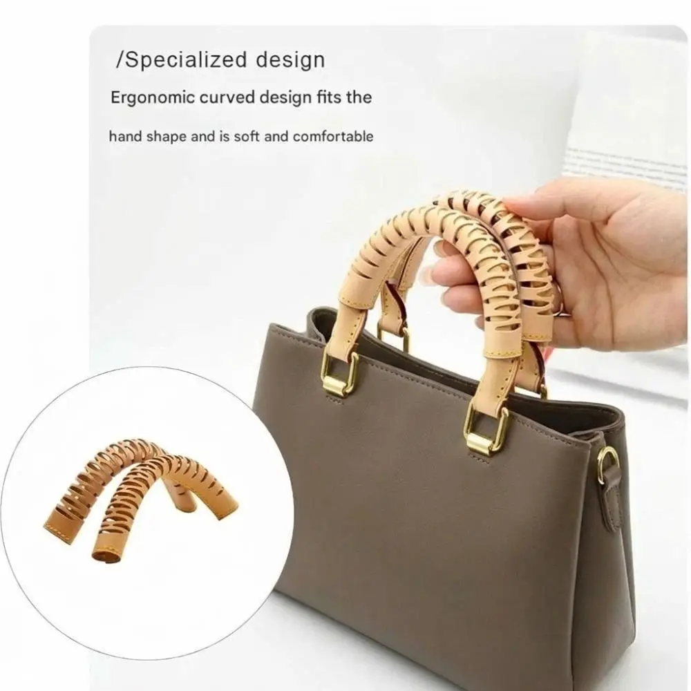 2Pcs/Set Soft Handbag Handle Leather Wrap Cover Leather Abrasion Resistan Purse Strap Cover Stain Resistant