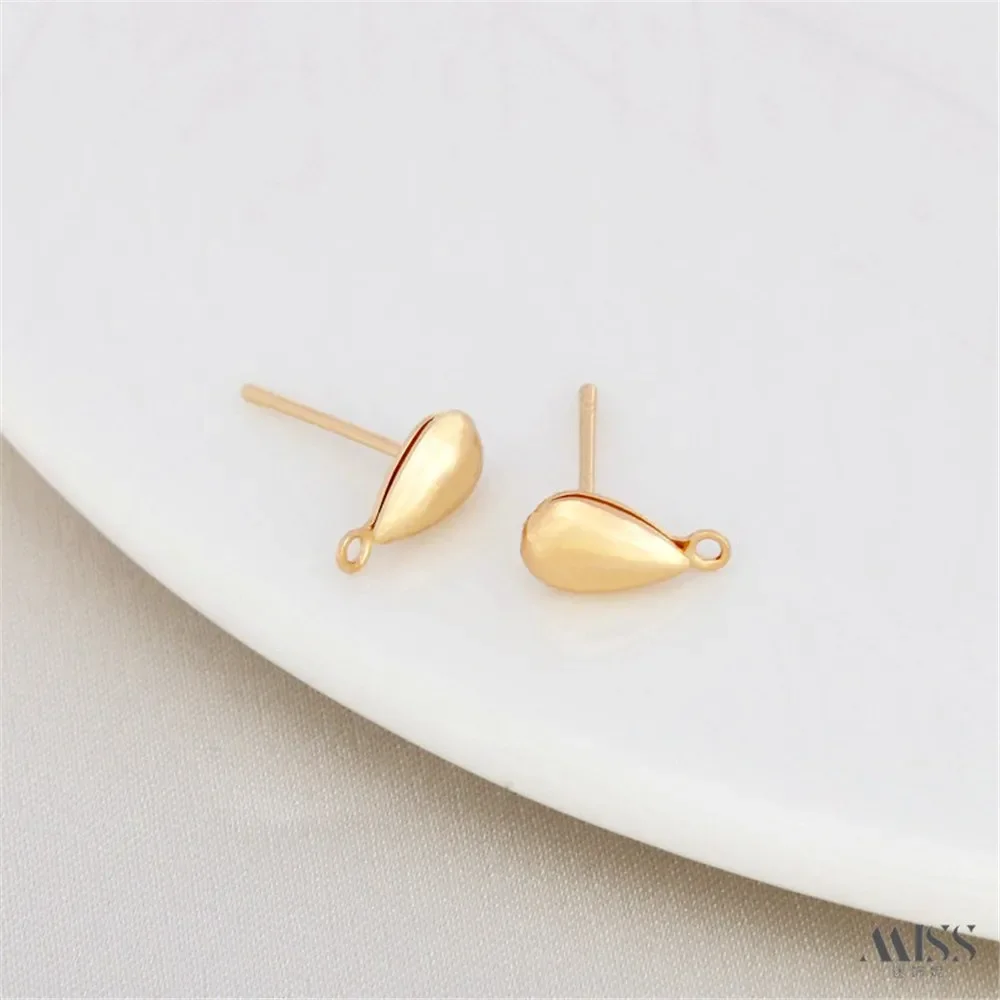 14K vergulde hartvormige waterdruppel schelpvormige oorbellen met hangende oorbellen DIY handgemaakte oornaalden ooraccessoires