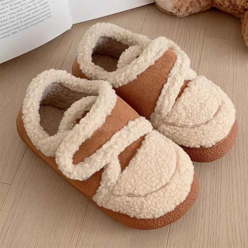 YRZL Womens Slippers Warm Short Plush Lining House Shoes Moccassins Slip on Fashion Lady Flats Loafers Non Slip Slippers Women