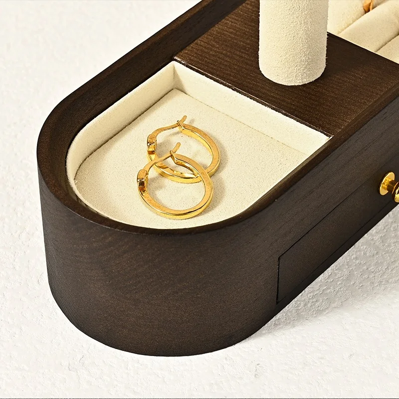 Oirlv جديد ساعة خشبية عرض موقف T-bar ساعة سوار حامل تخزين مجوهرات الإكسسوارات المنظم لمتجر عرض الدعائم #5