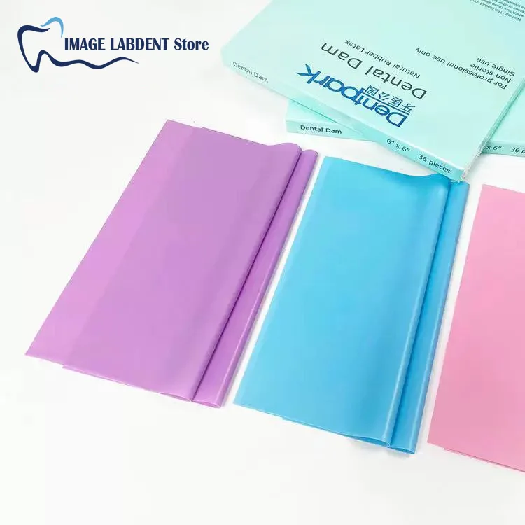 Dentpark Dental Dam Sheet For Oral Tongue Natural Rubber Latex 6x6/5x5 Dentistry Materials Products Dentist Tools Instruments