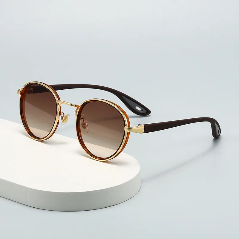 Vintage Designer Outdoor Sunglasses Men Round Fashion Plastic Titanium High Quality Sun Glasses Man UV Protection Glasses Woman image 2