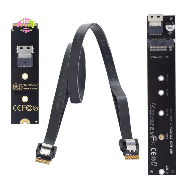 

A47F-NGFF M.2 NVME M-Key SSD удлинительный кабель «папа-мама» 40 см с адаптером разъема SFF-8654 для материнской платы SSD 2280/22110