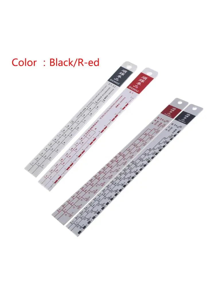 Standard Car Paint Ruler Suitable for Cars Mixing Tool Ruler Paint Tool Black/R-ed Car Paint Ruler