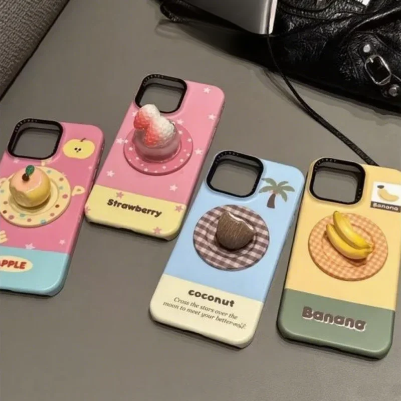 

Kroean милый 3D мультяшный фрукт для Magsafe Griptok, держатель для телефона, подставка для кольца на палец, поддержка IPhone 16, кронштейн для Samsung Girl