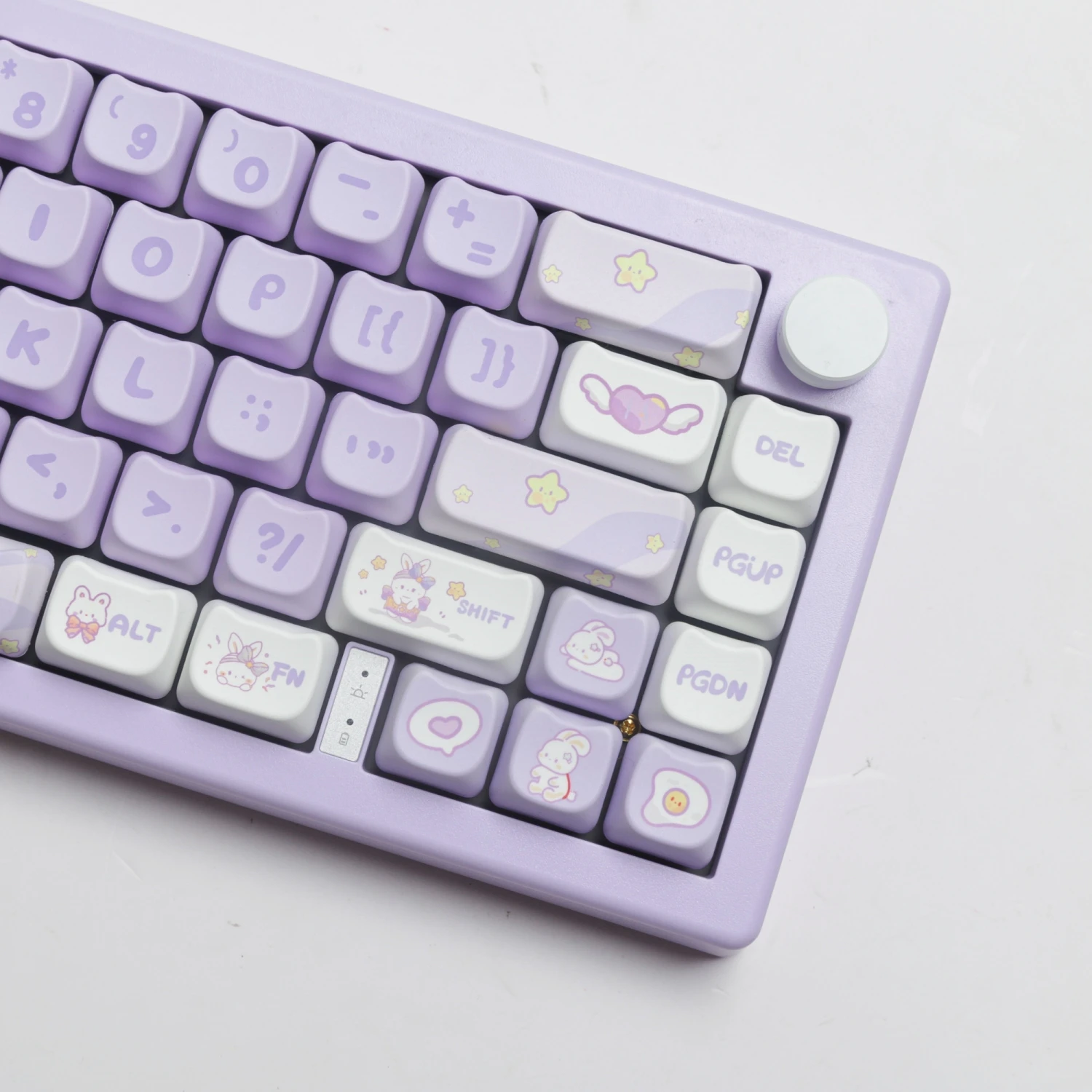 Imagem -06 - Mao-altura Pbt Keycaps para Teclado Mecânico Gaming Coelho Roxo Alice Layout 7u Space Bar Grande Conjunto Key Caps Teclado rt